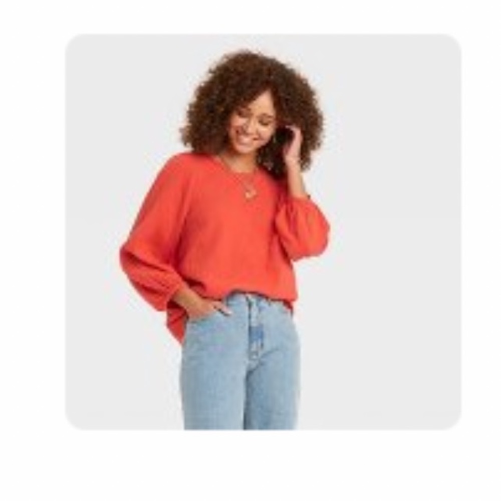 RED BALLOON 3/4 SLEEVE GAUZE BLOUSE- UNIVERSAL THREAD